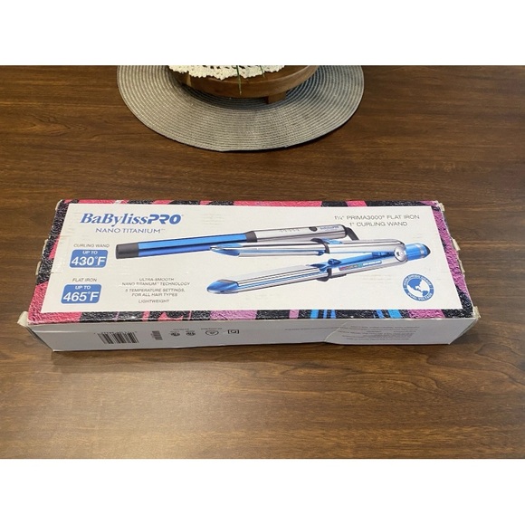 BaBylissPRO Nano Titanium Flat Iron and Curling Wand Set